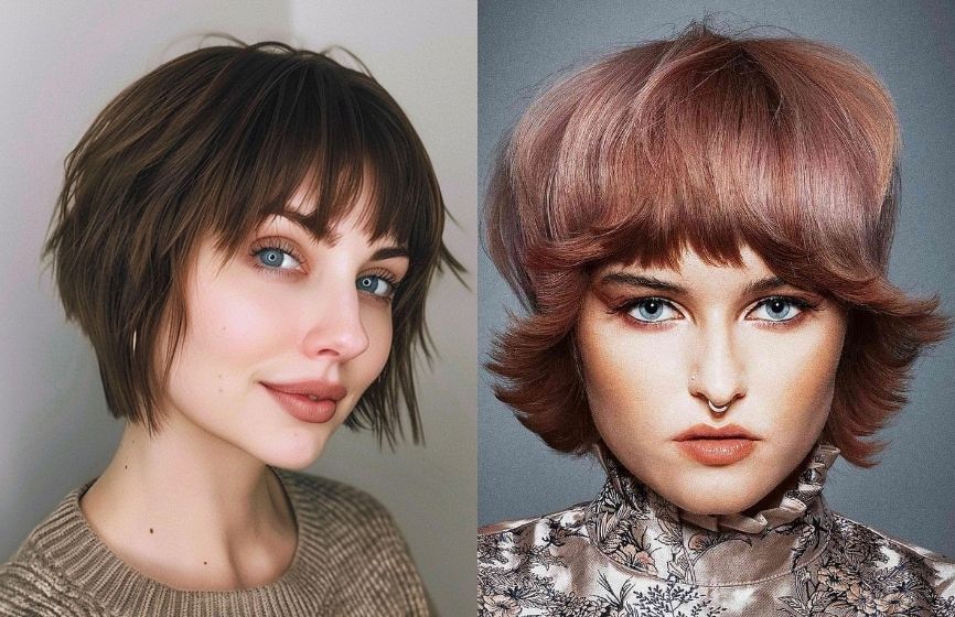 24 Coolest Jaw-Length Choppy Bob with Bangs for a Mod Look