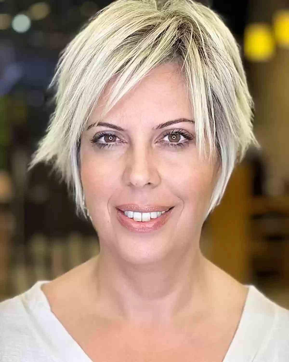 Barbie Blonde Pixie Shag for Old Women with Long Faces