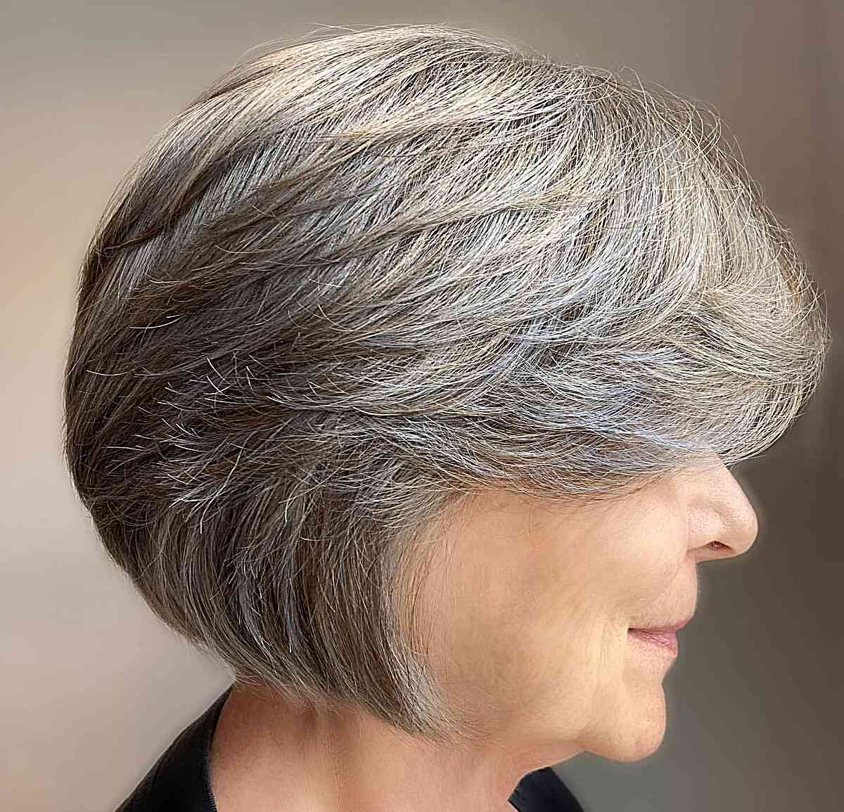 Beautiful Layered Bob with Fringe Bangs