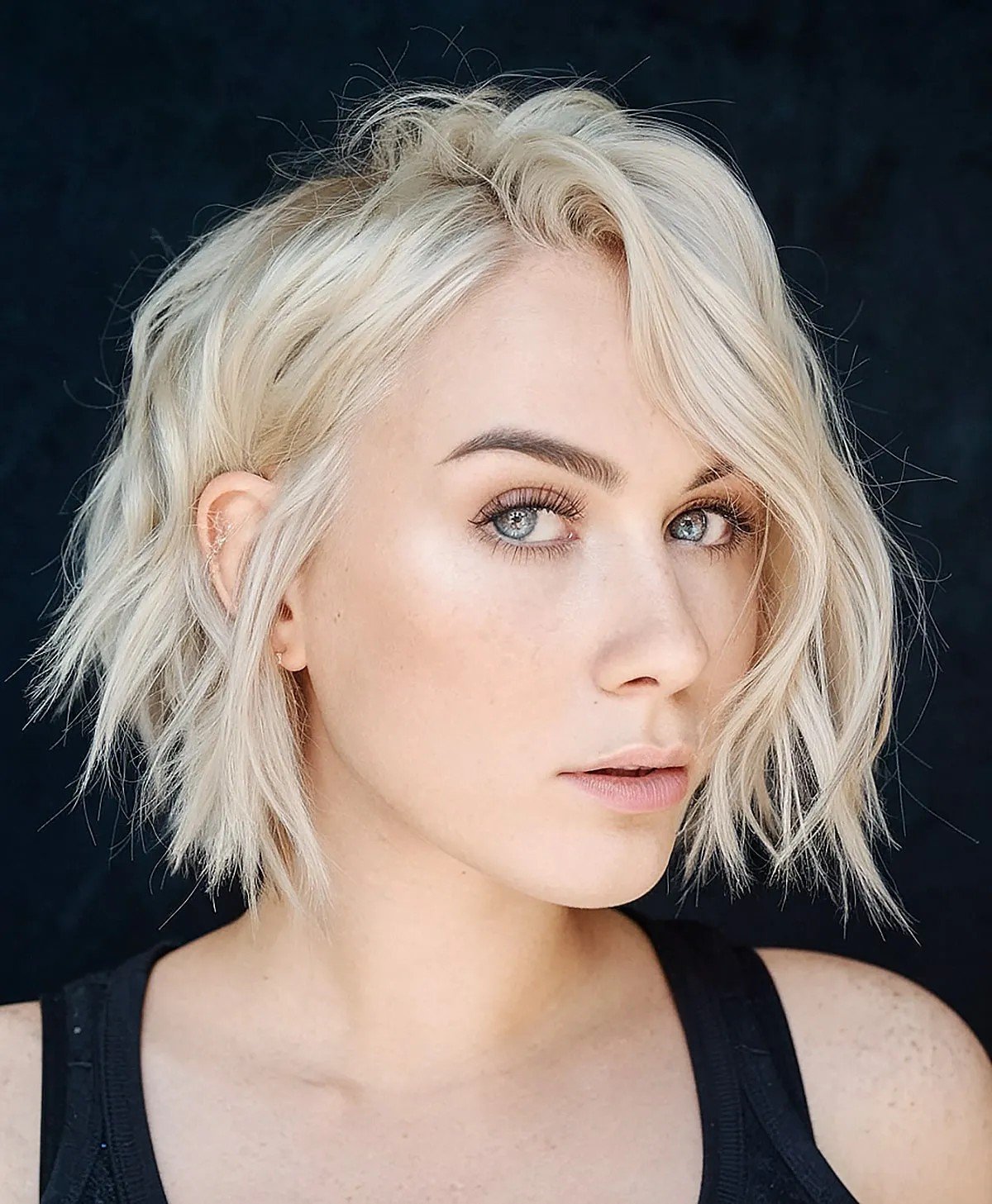 Chopped bob with blunt ends