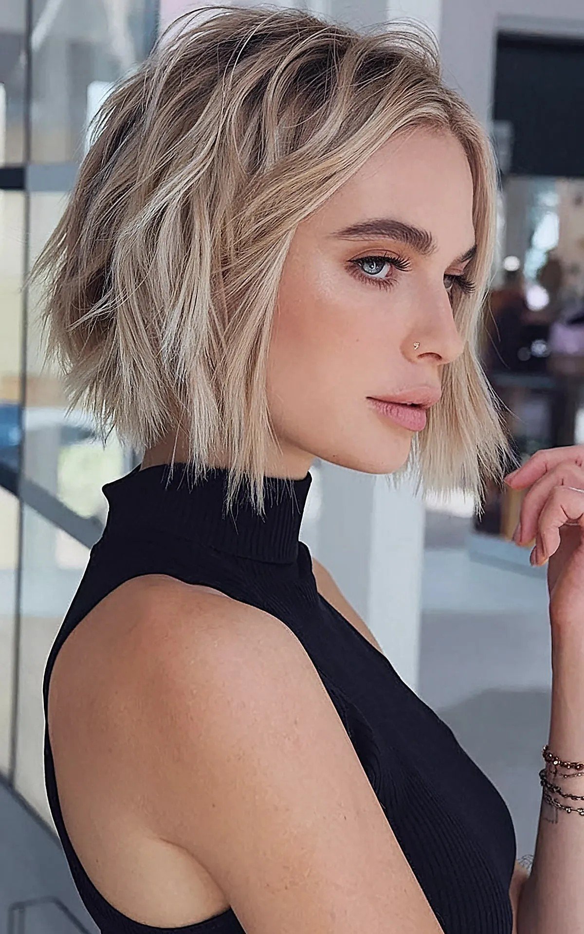 choppy bob for fine hair