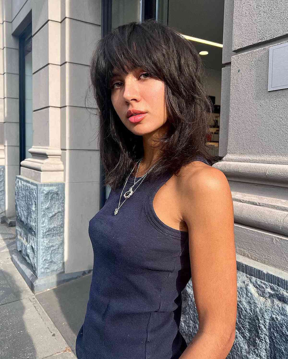 Collarbone-Length Shaggy Layers
