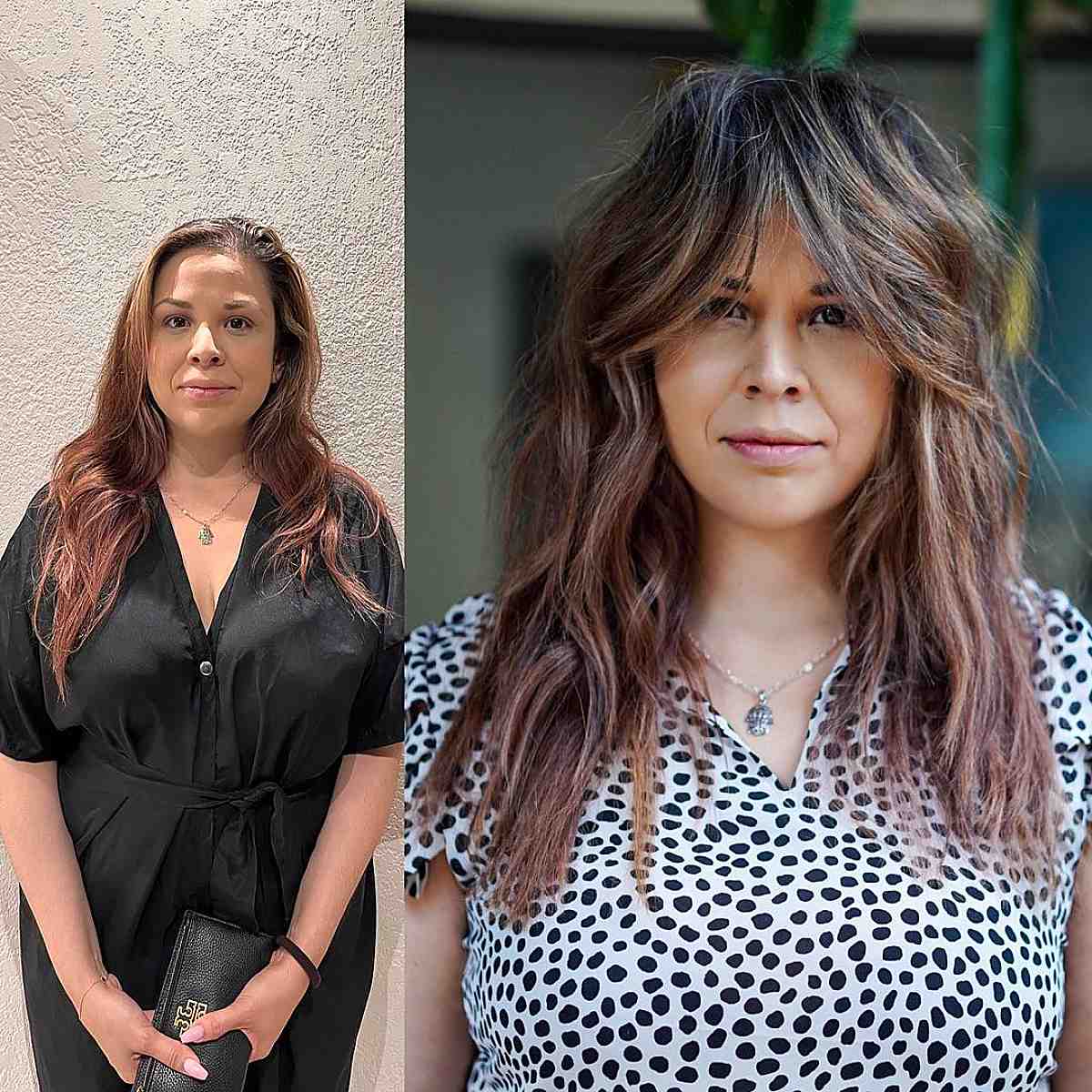 dimensional face-framing long layers with long bangs