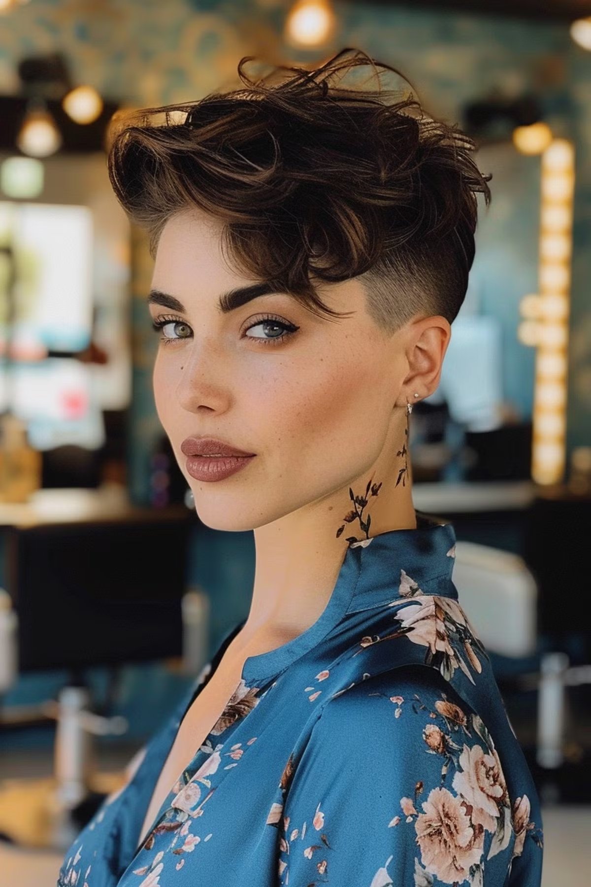 Edgy Pixie Hairstyle for wavy hair