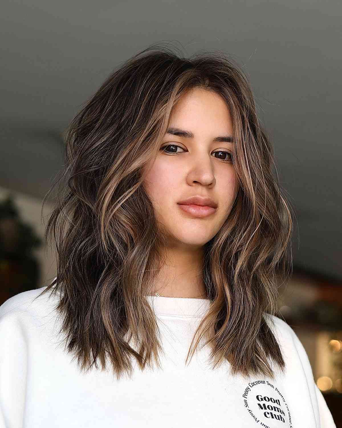 Effortless long layered bob without bangs