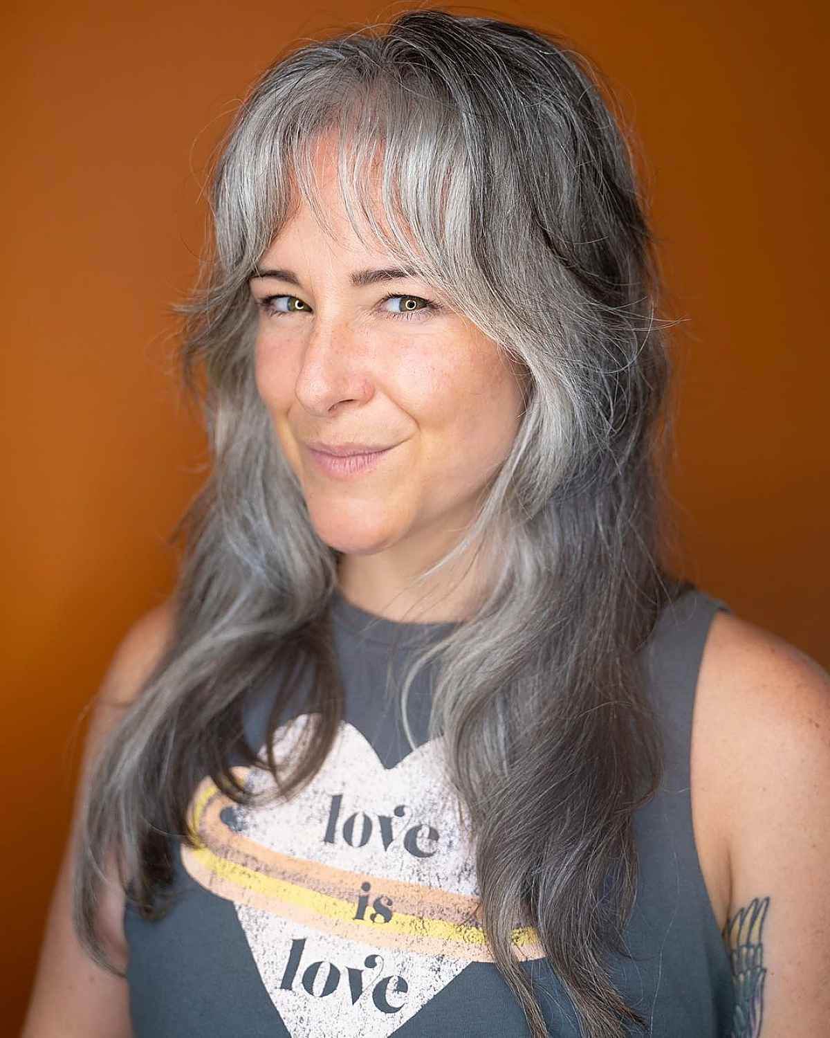 Face-Framing Layers on a Shag for Older Ladies