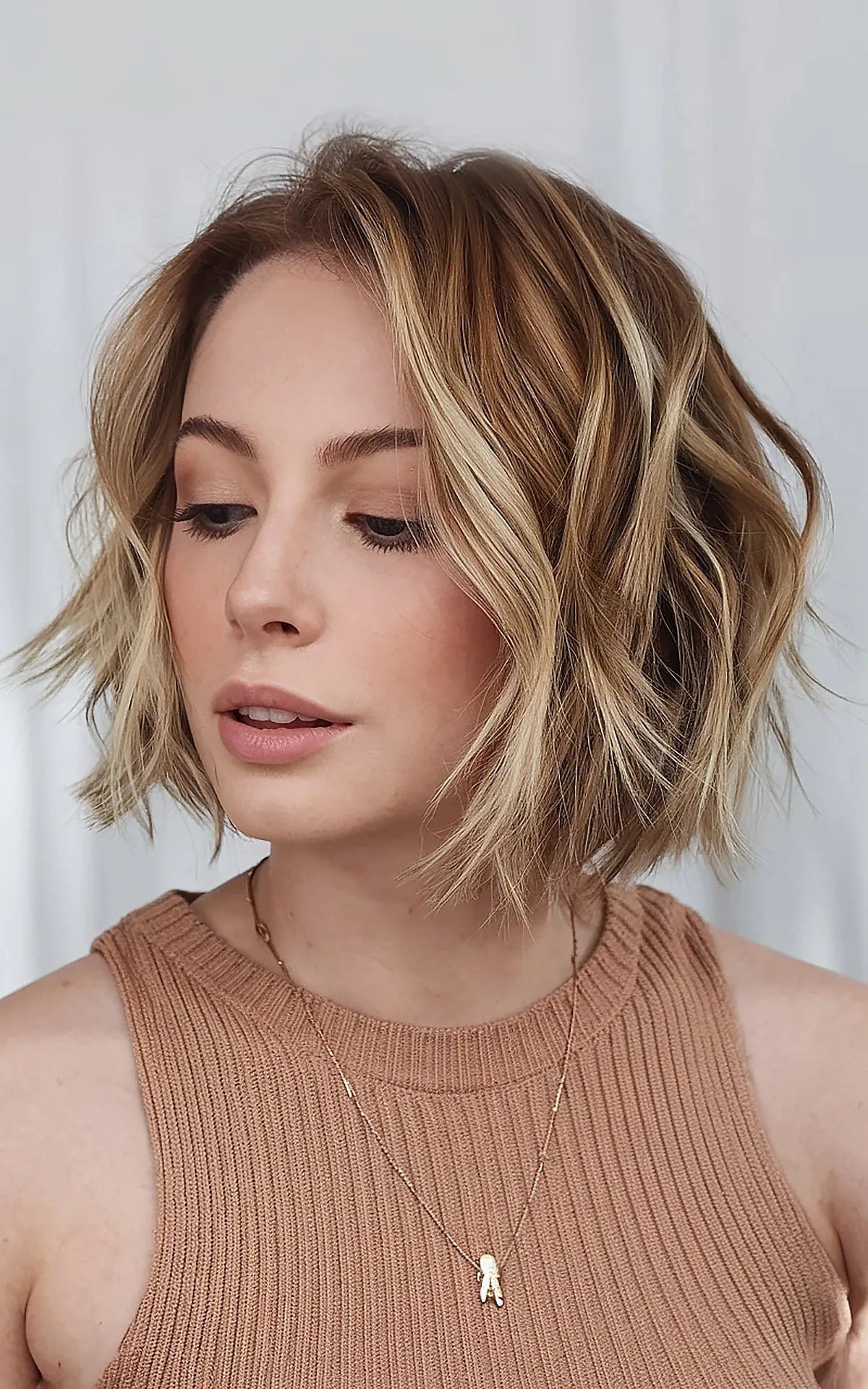 Golden Blonde Layered Bob