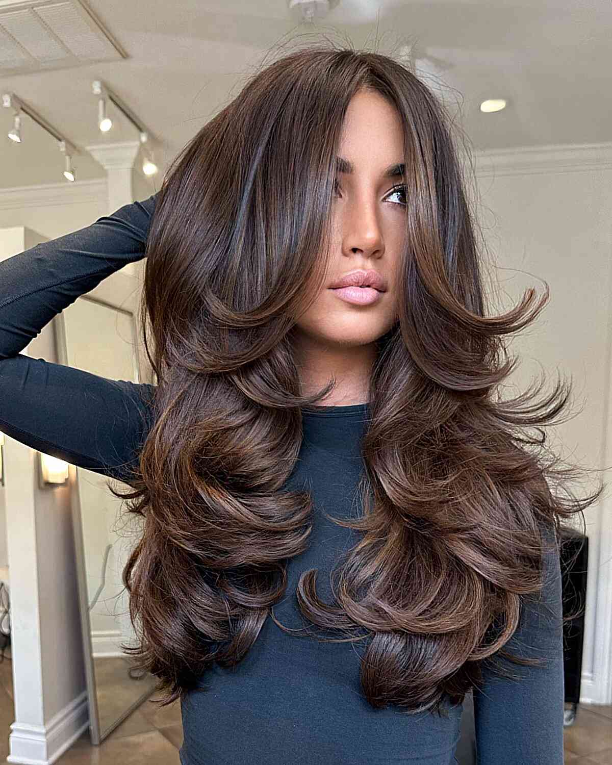 Long Butterfly Hair with Flipped-Out Layers