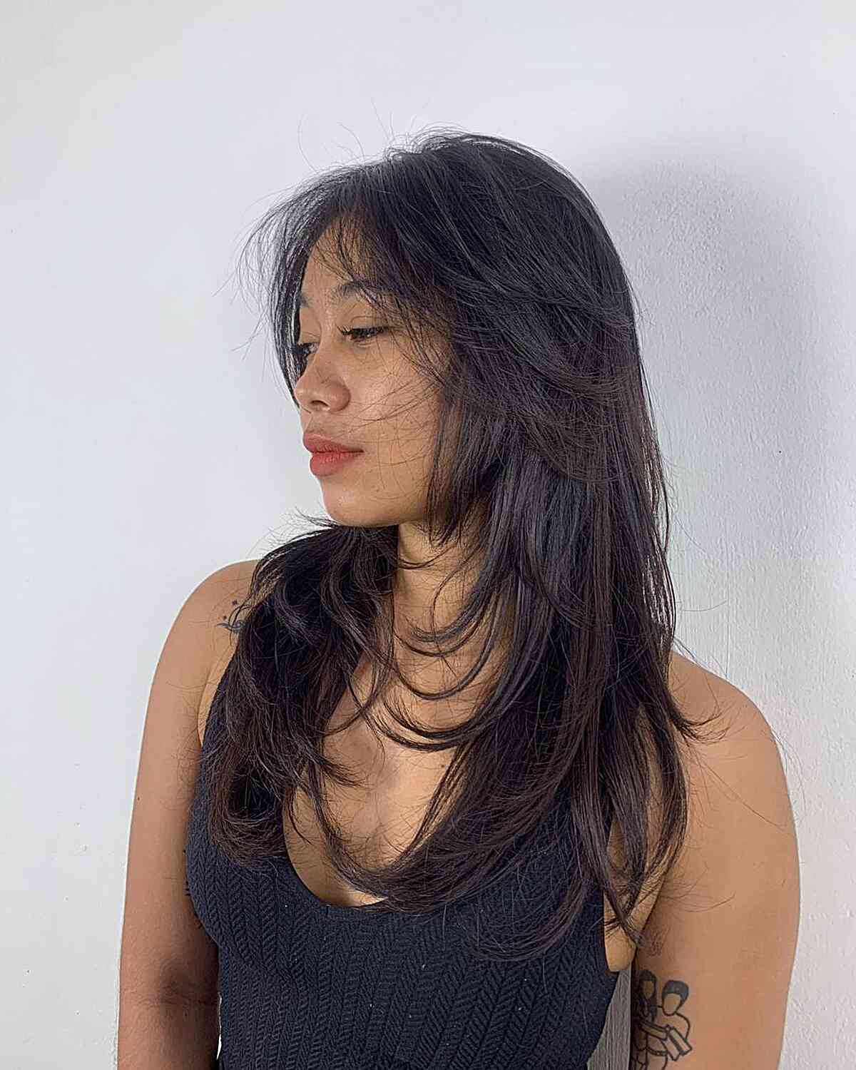 Long Layered Wolf Butterfly Cut with Messy Layers for Thin Hair