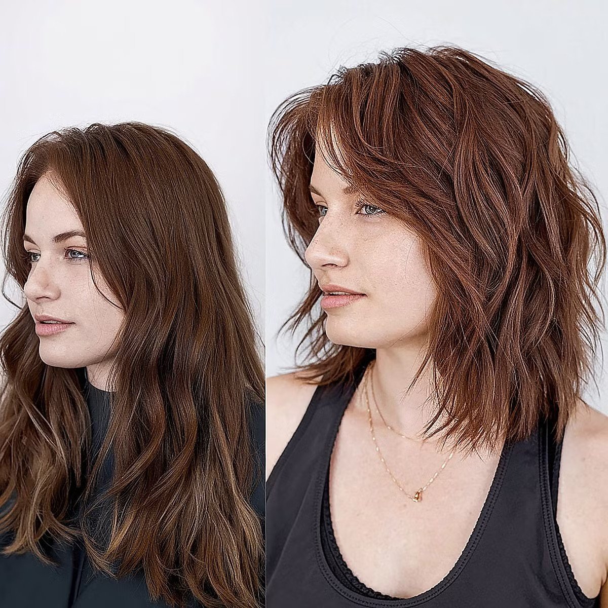 Lovely Long Choppy Bob with Tousled Waves