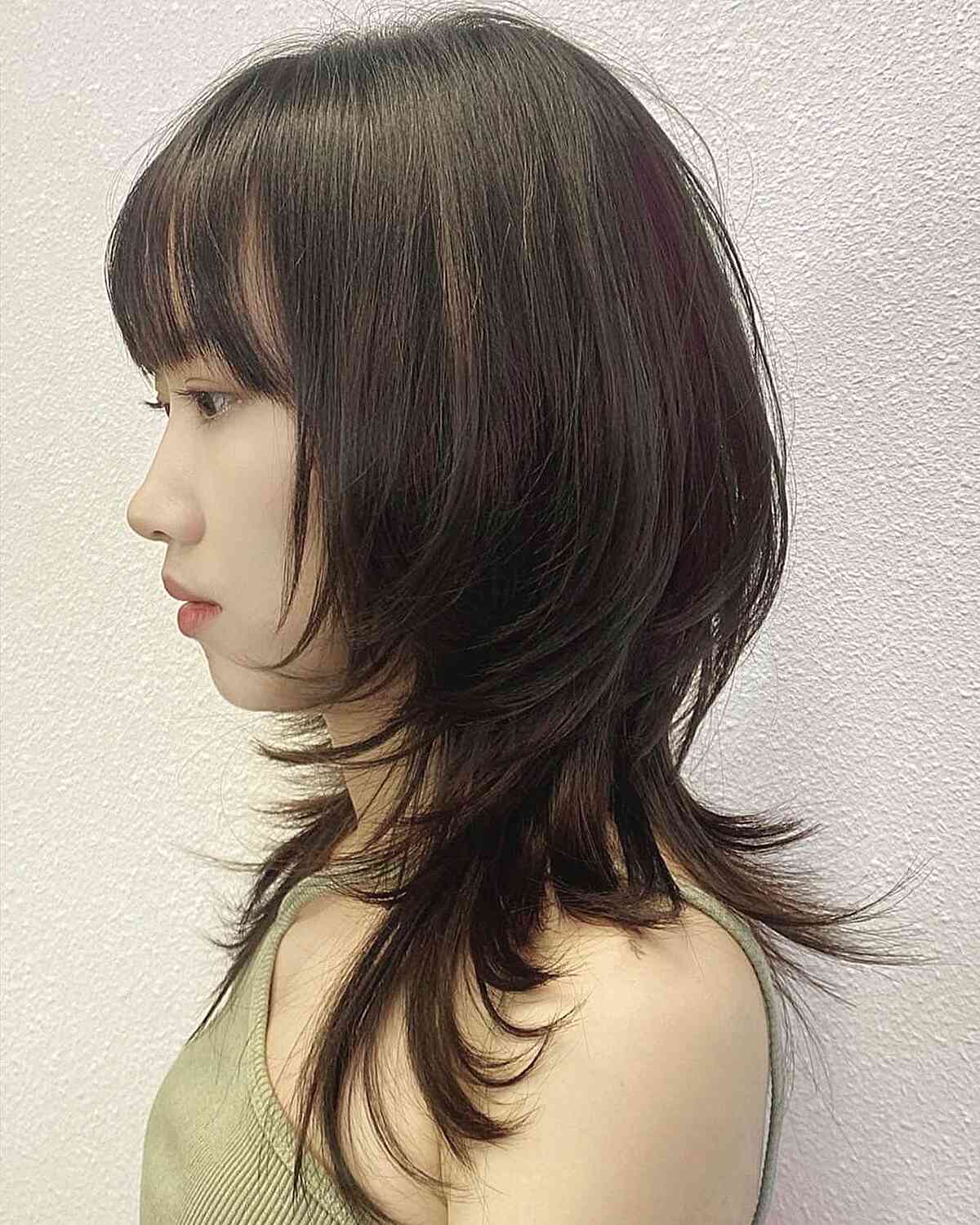 Medium Hush Cut with Light Bangs and Layers