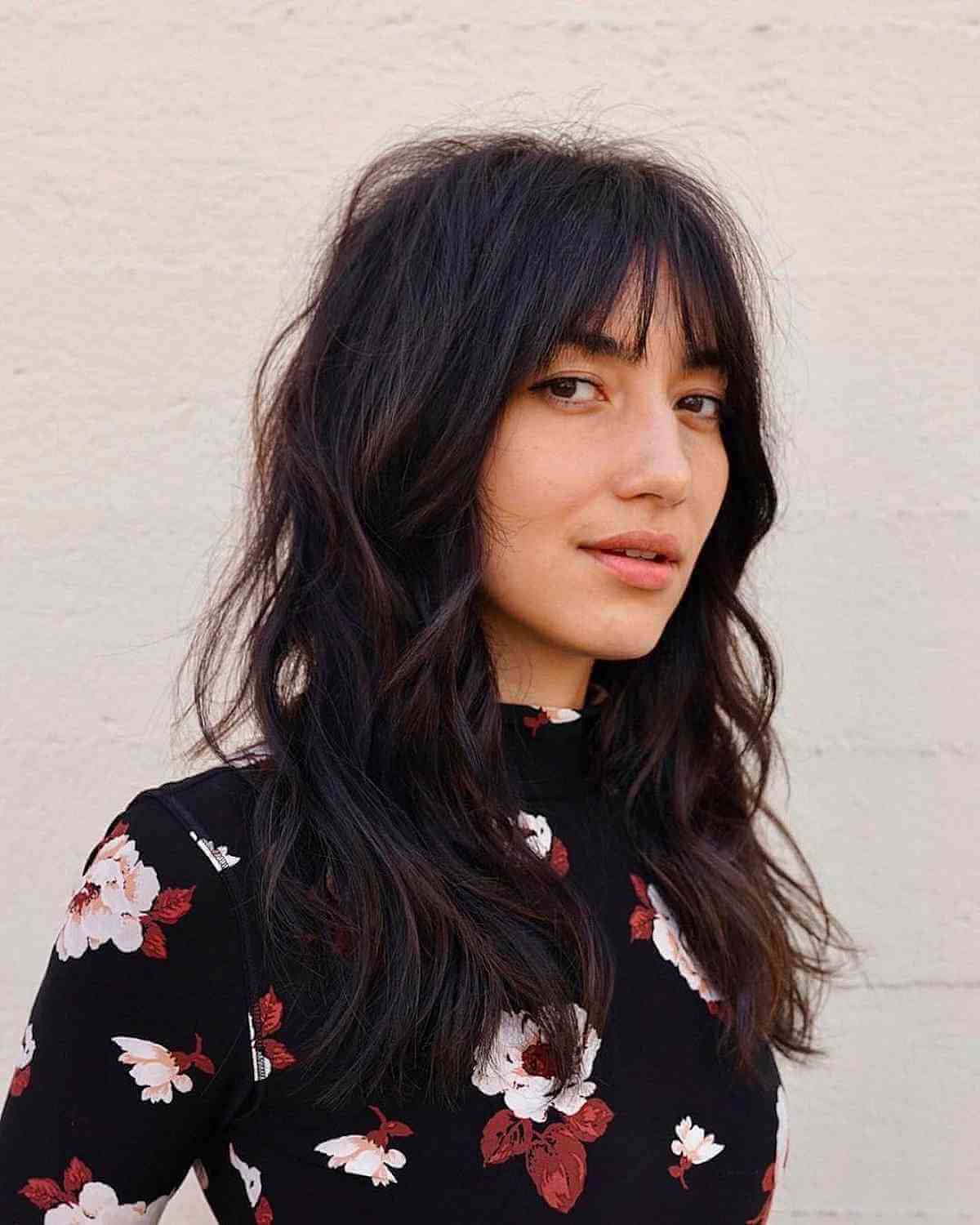 Medium Layered Shag with See-Through Bangs