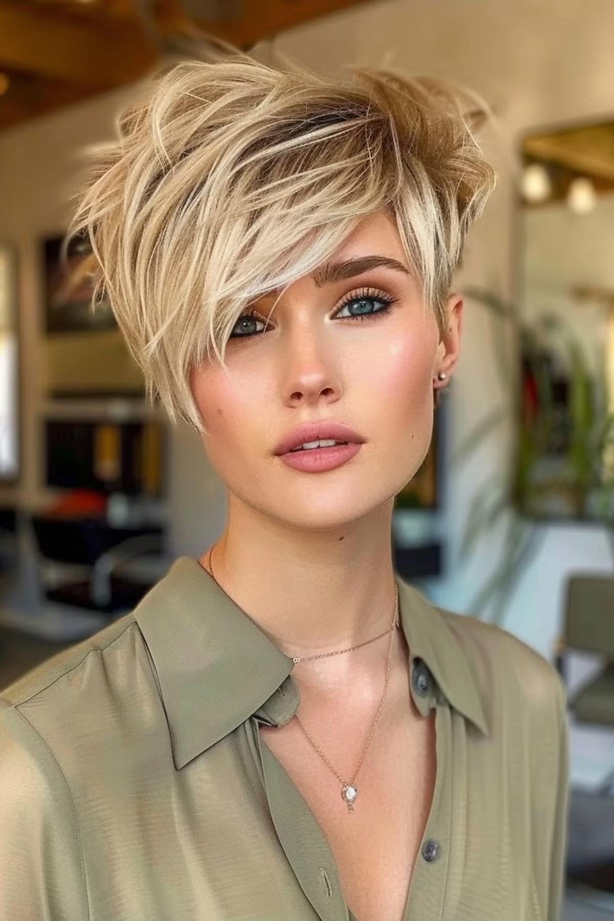 Messy Pixie with Bangs Hairstyle