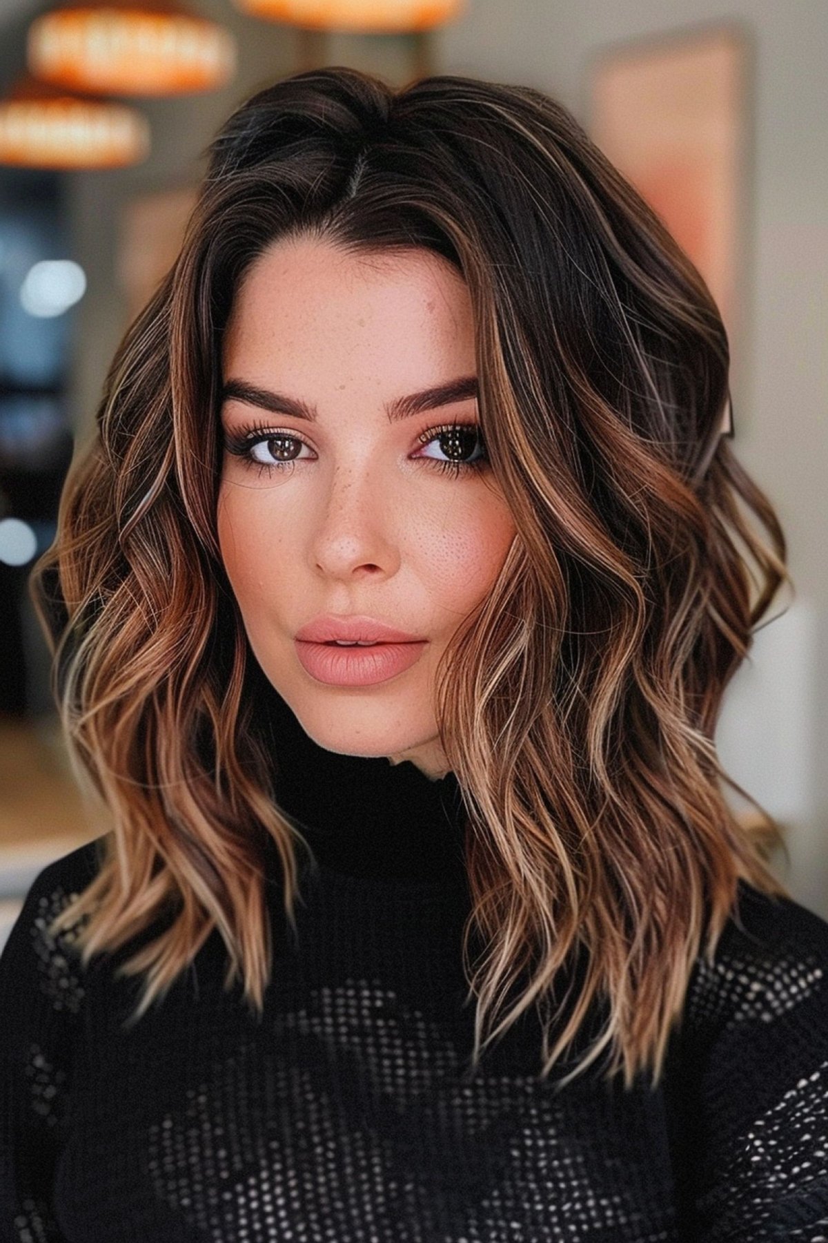 Mid-length layers for thick hair