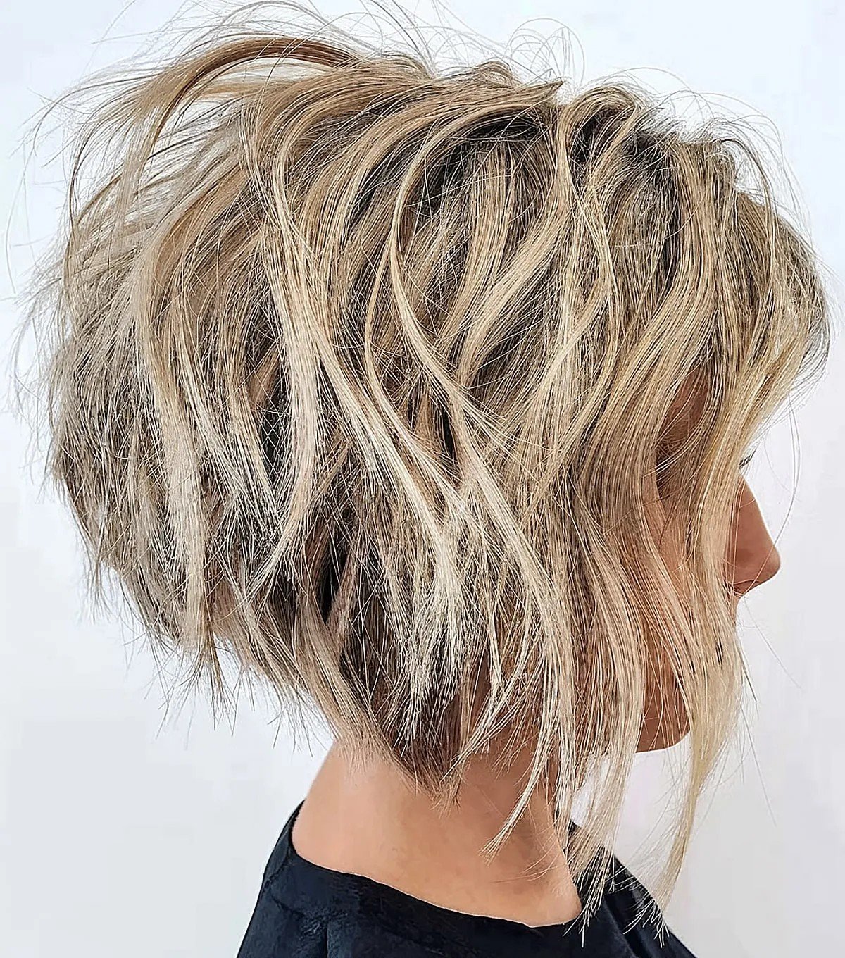 mid length messy bob haircut