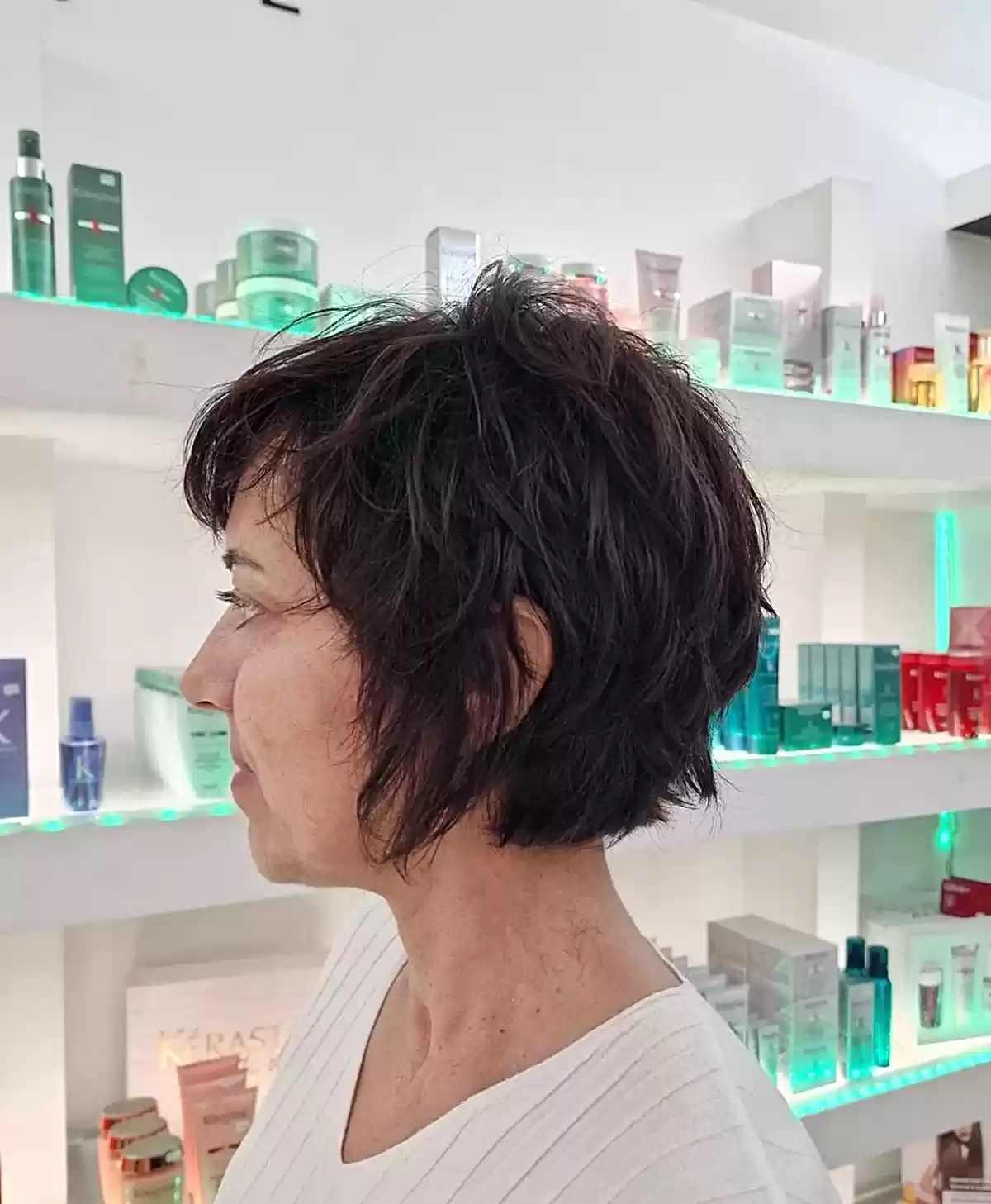 Multi-Layered Shaggy Long Pixie for women of older age