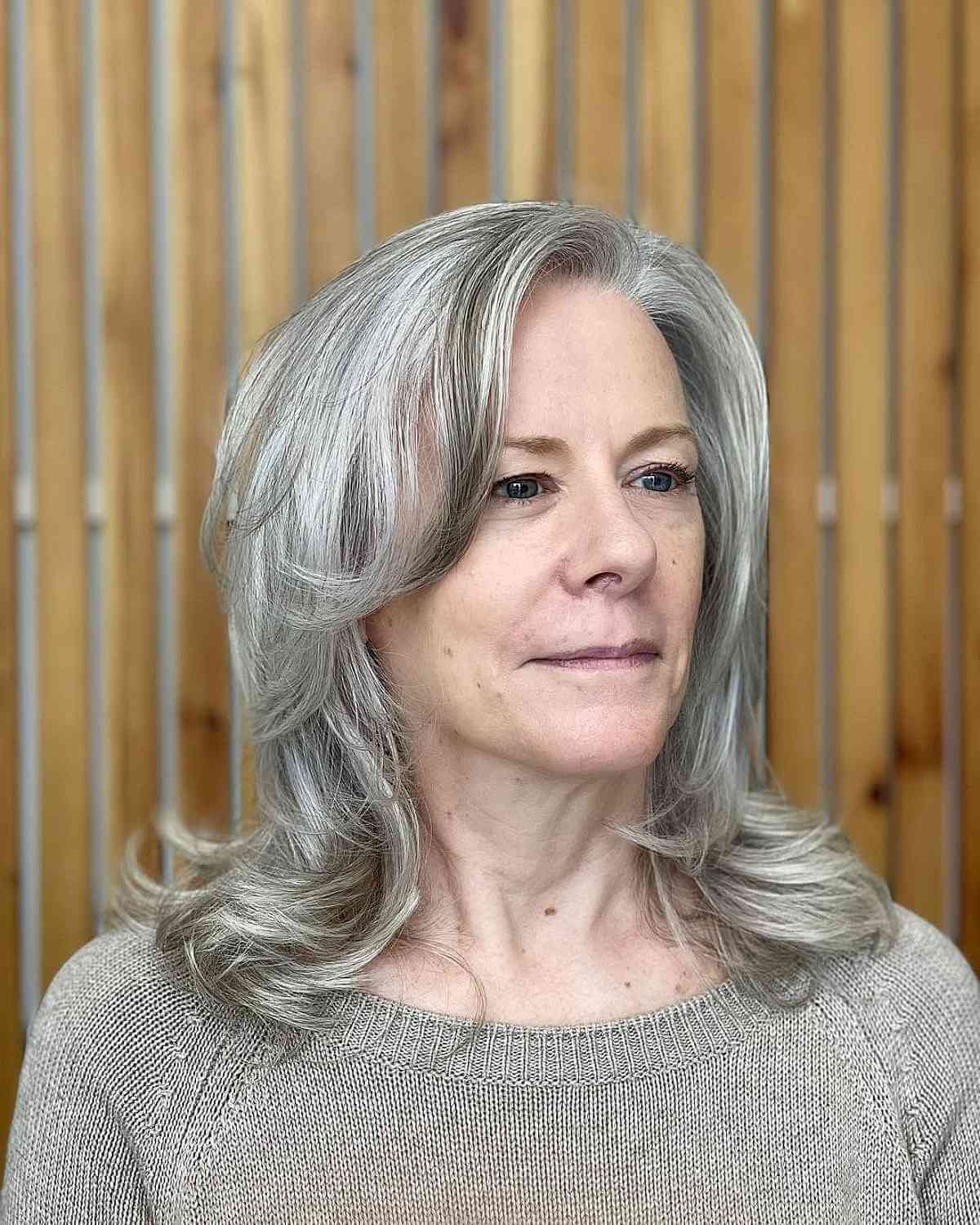 Naturally Gray Layered Straight Cut