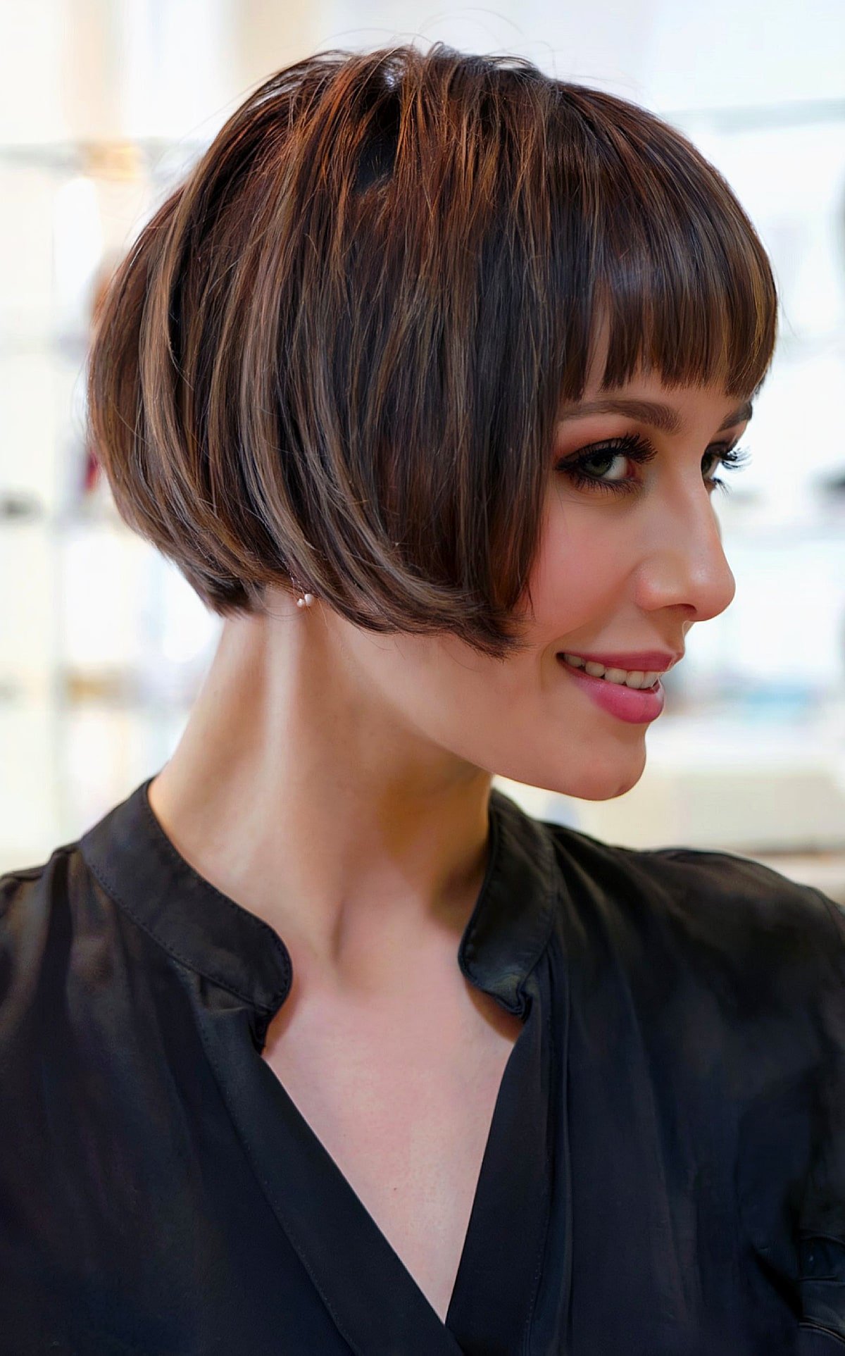 retro short French bob hairstyle