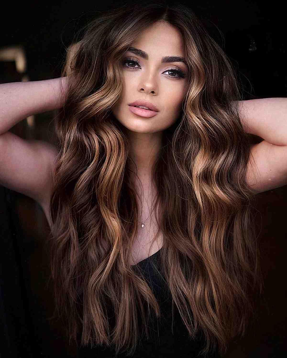 Sexy Dark Brown Hair with a Caramel Money Piece