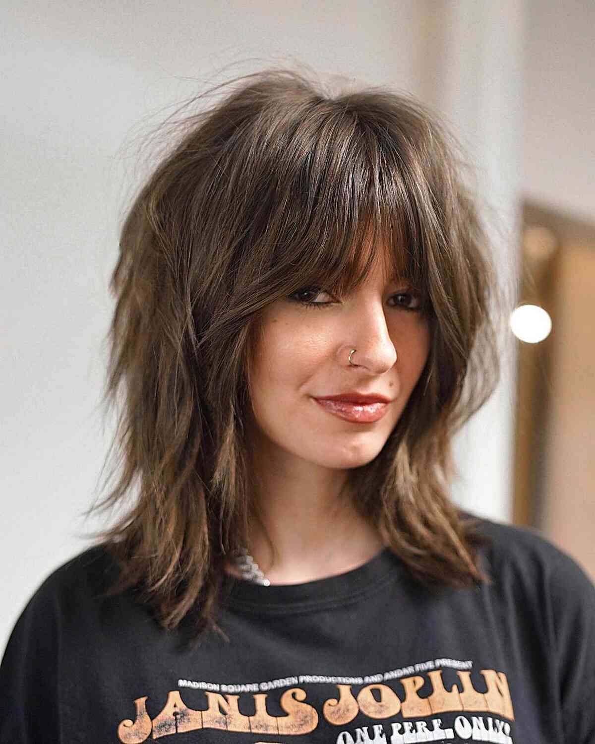 Shaggy Cut with Mushroom Brown Balayage and Layers