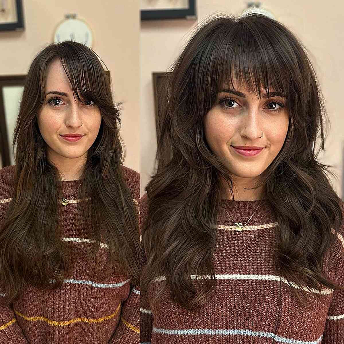 Shaggy Layered Cut with Wispy Waterfall Bangs