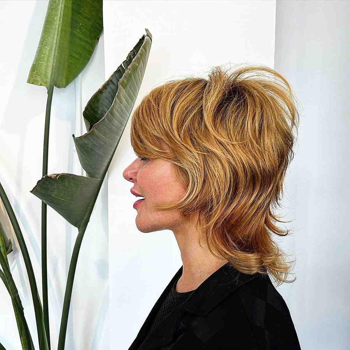 Shaggy Mullet on Copper Blonde Hair