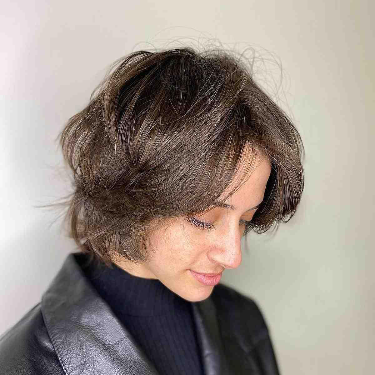 Short to Medium Tousled Wolf Cut with a Face Frame
