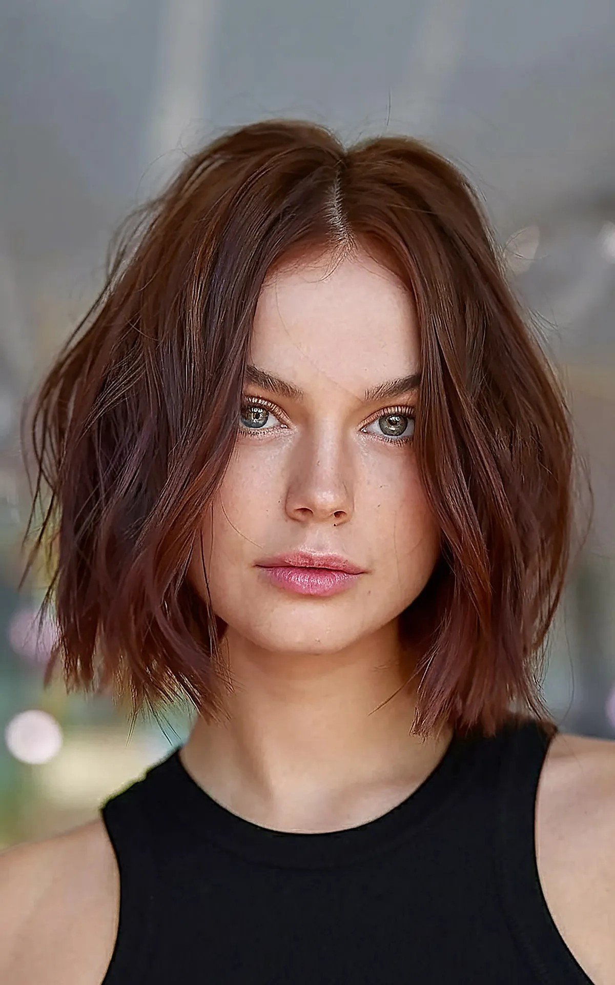 Straight Bob with Choppy Ends for Thin Hair