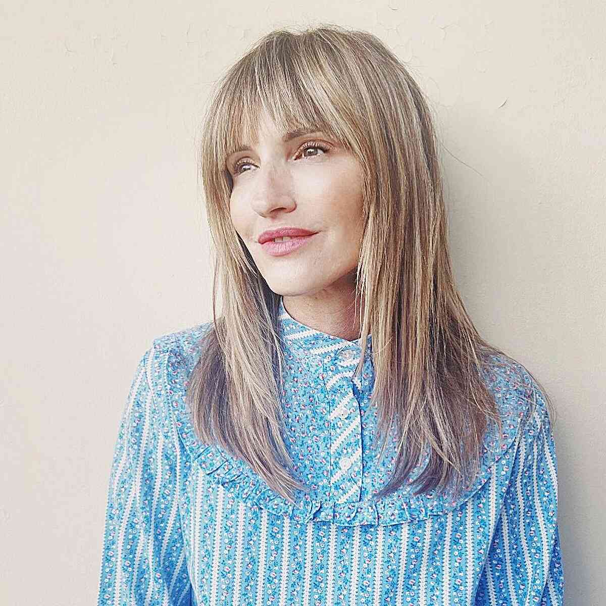 Straight Hair with Scissor Cut Layers for women with longer hair