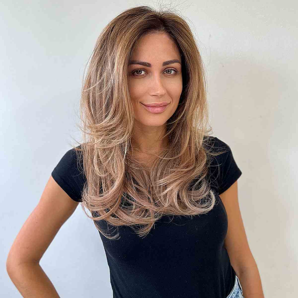 Straight Layers with Wispy Curled Ends