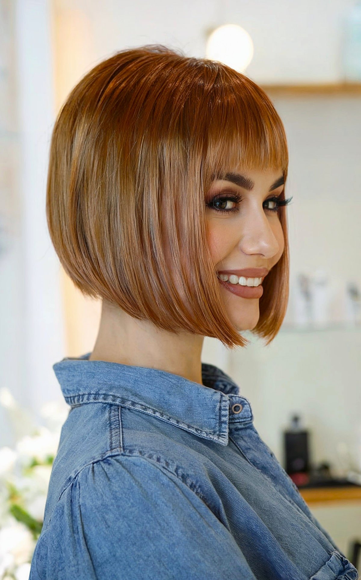 sweet short bob with bangs