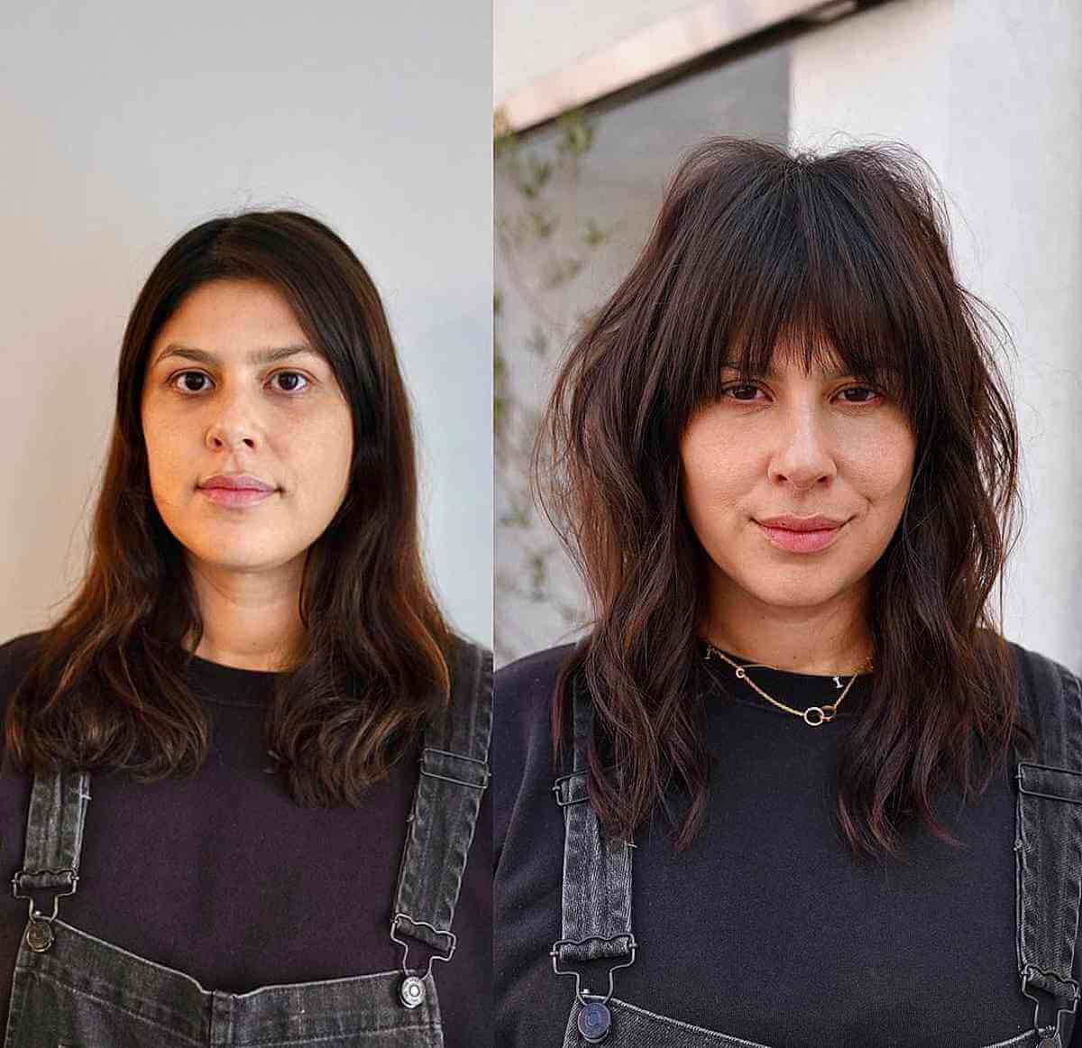 Textured Bangs and Shaggy Layers