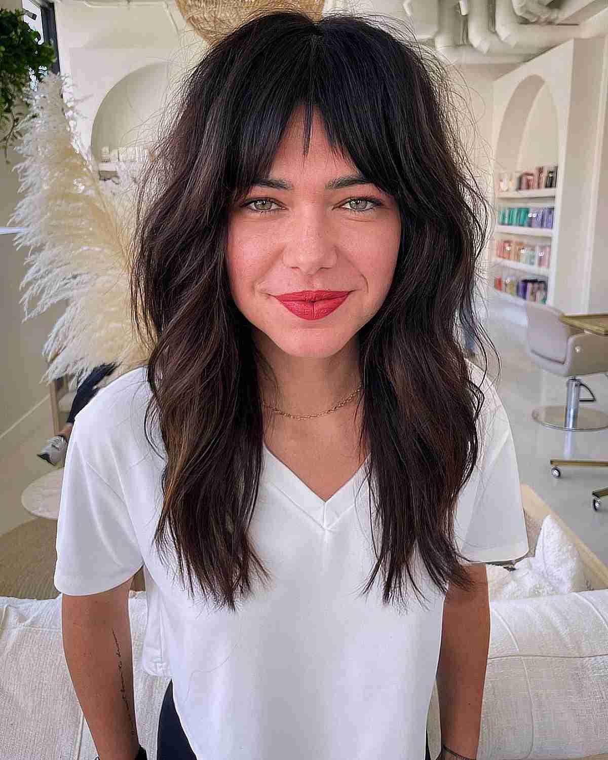 Textured Brunette Shaggy Cut with Layers