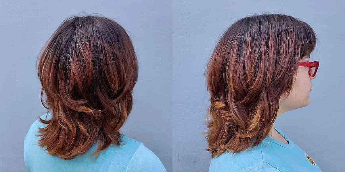Trendy Short to Medium Feathered Razor Cut Shag with Sliced Bangs