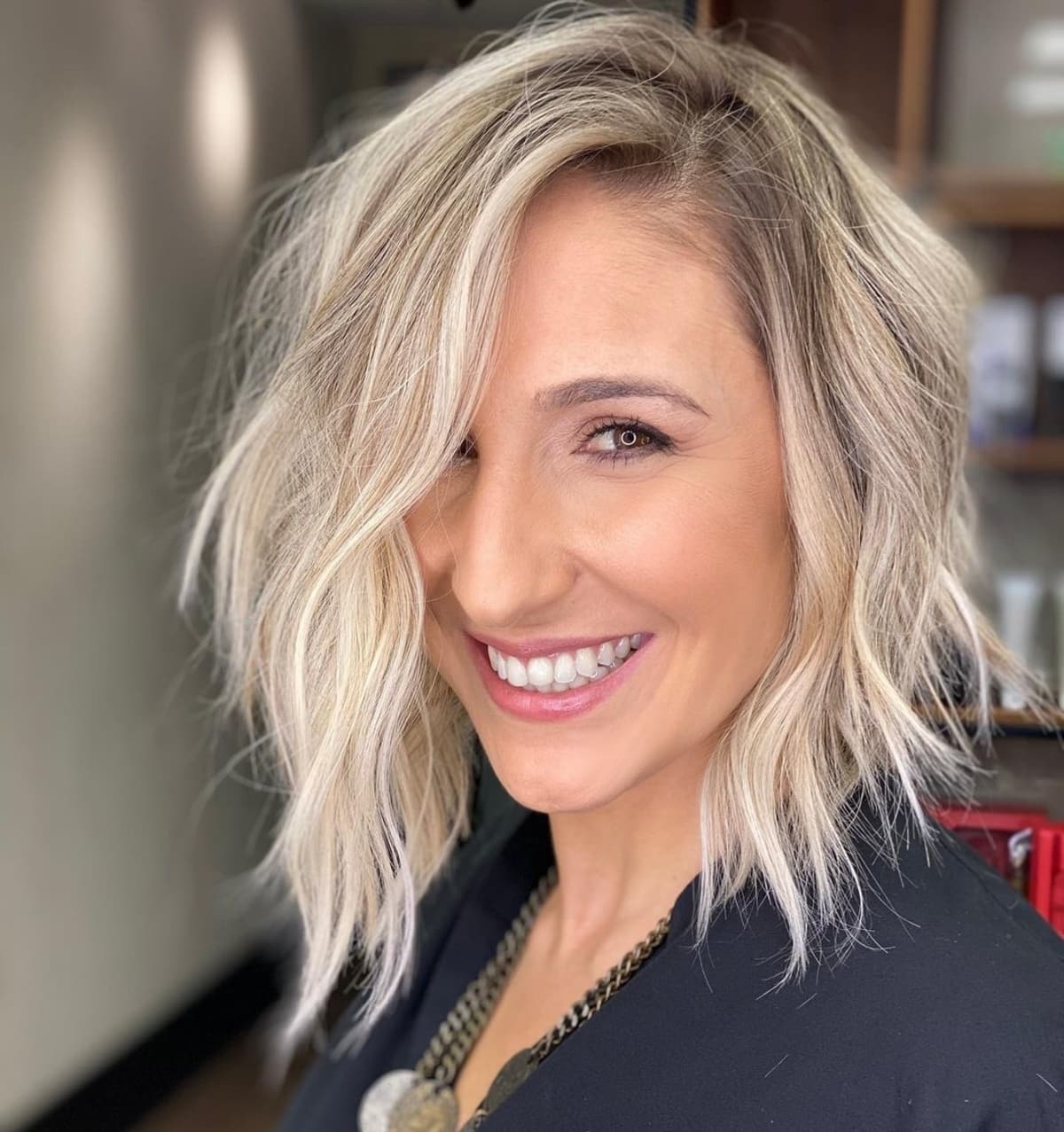 Trendy Short to medium layered shag hairstyle