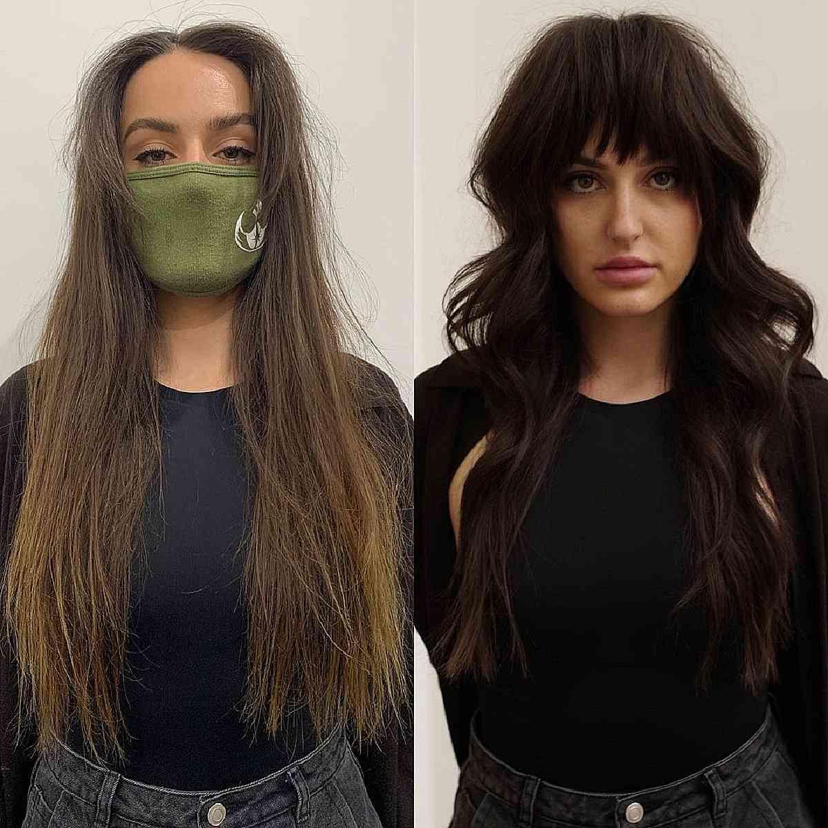 Unique Choppy Bangs for Long Hair