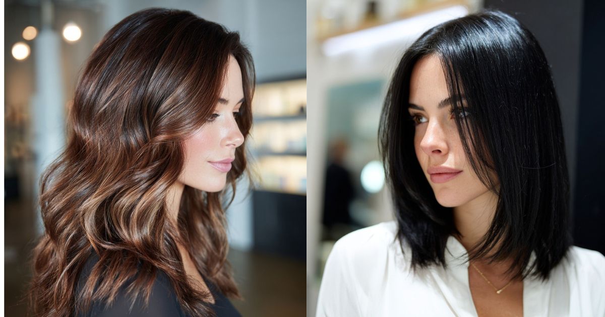 Winter Hairstyles in Jet Black and Espresso Gloss