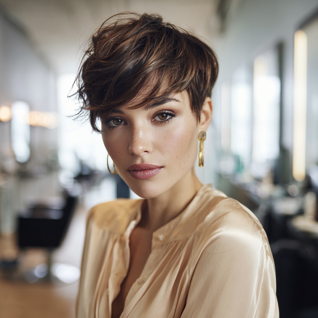 Air-Brushed Undercut Pixie Framing Clean Structure