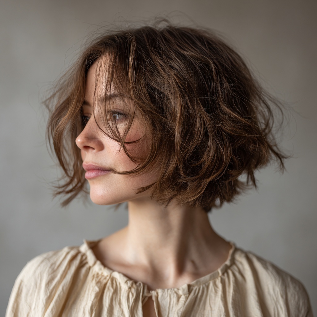 Air-Dried Bob with Natural Separation