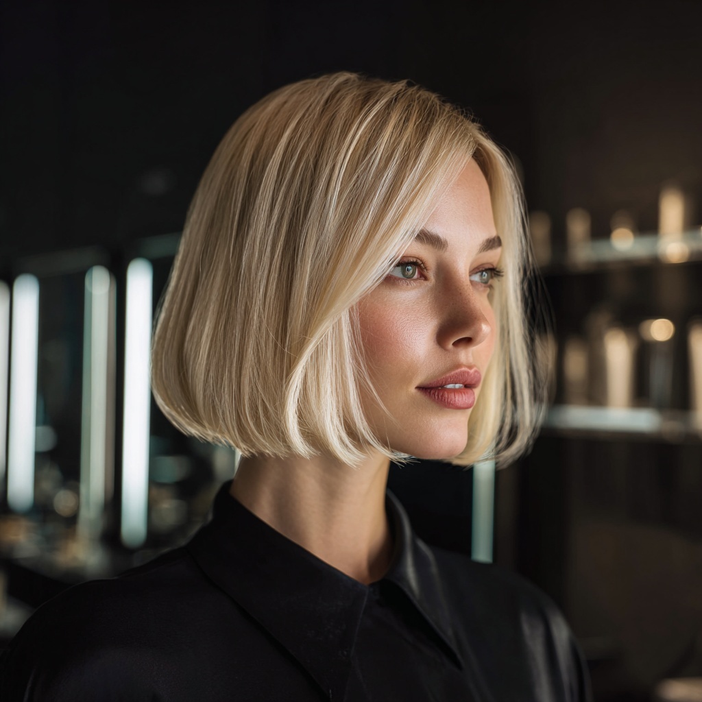 Angled Glass Bob with Modern Edge