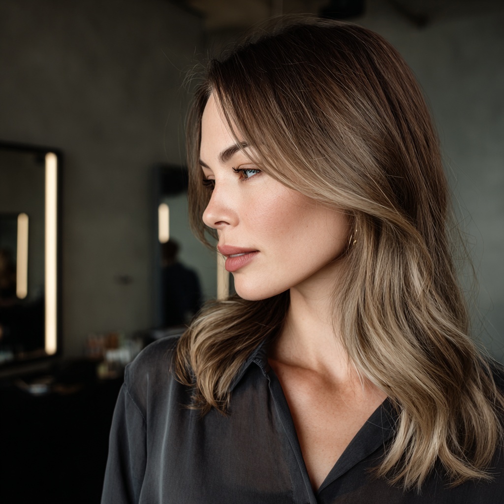 Ash Beige Balayage for Subtle Lift