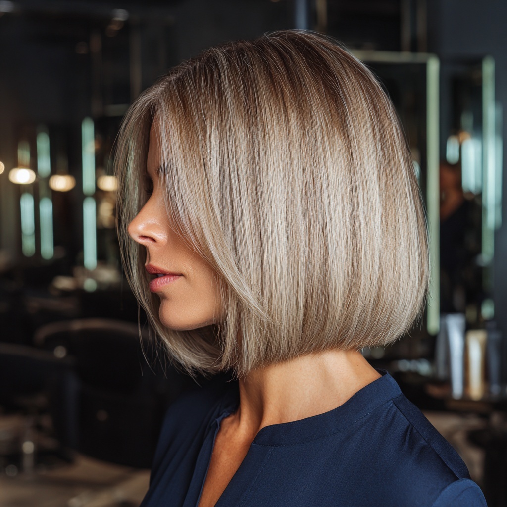 Ash Beige Bob With Clean Precision