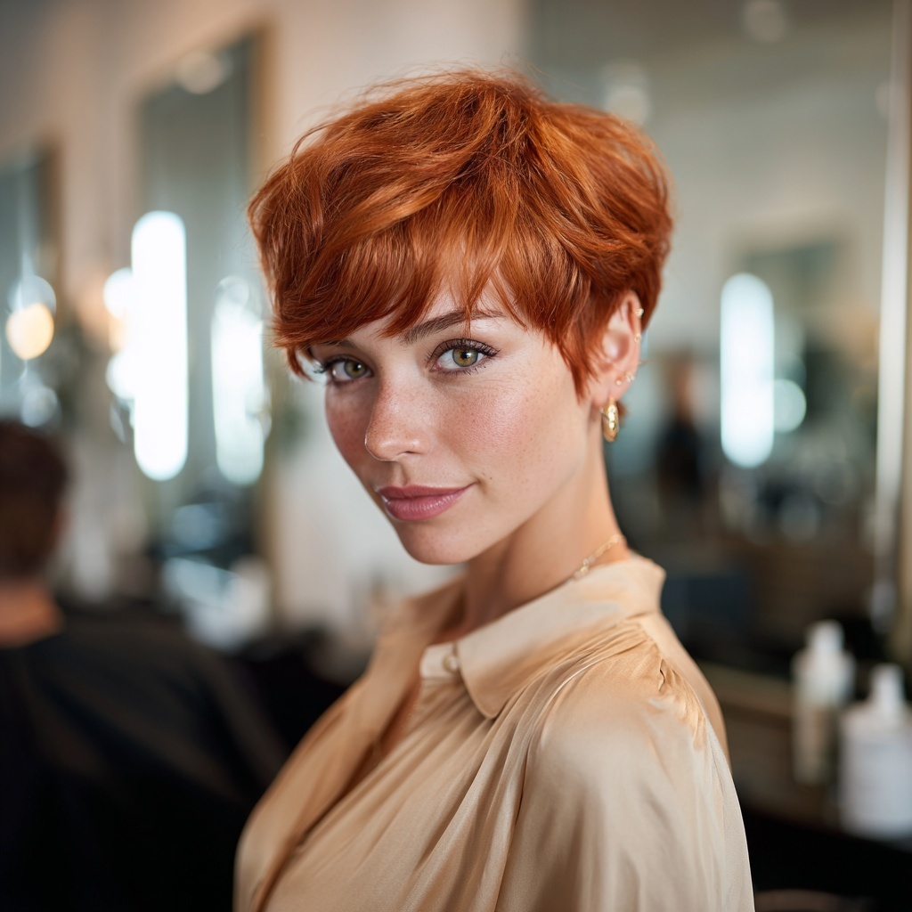 Auburn Gloss Pixie with Crown Lift