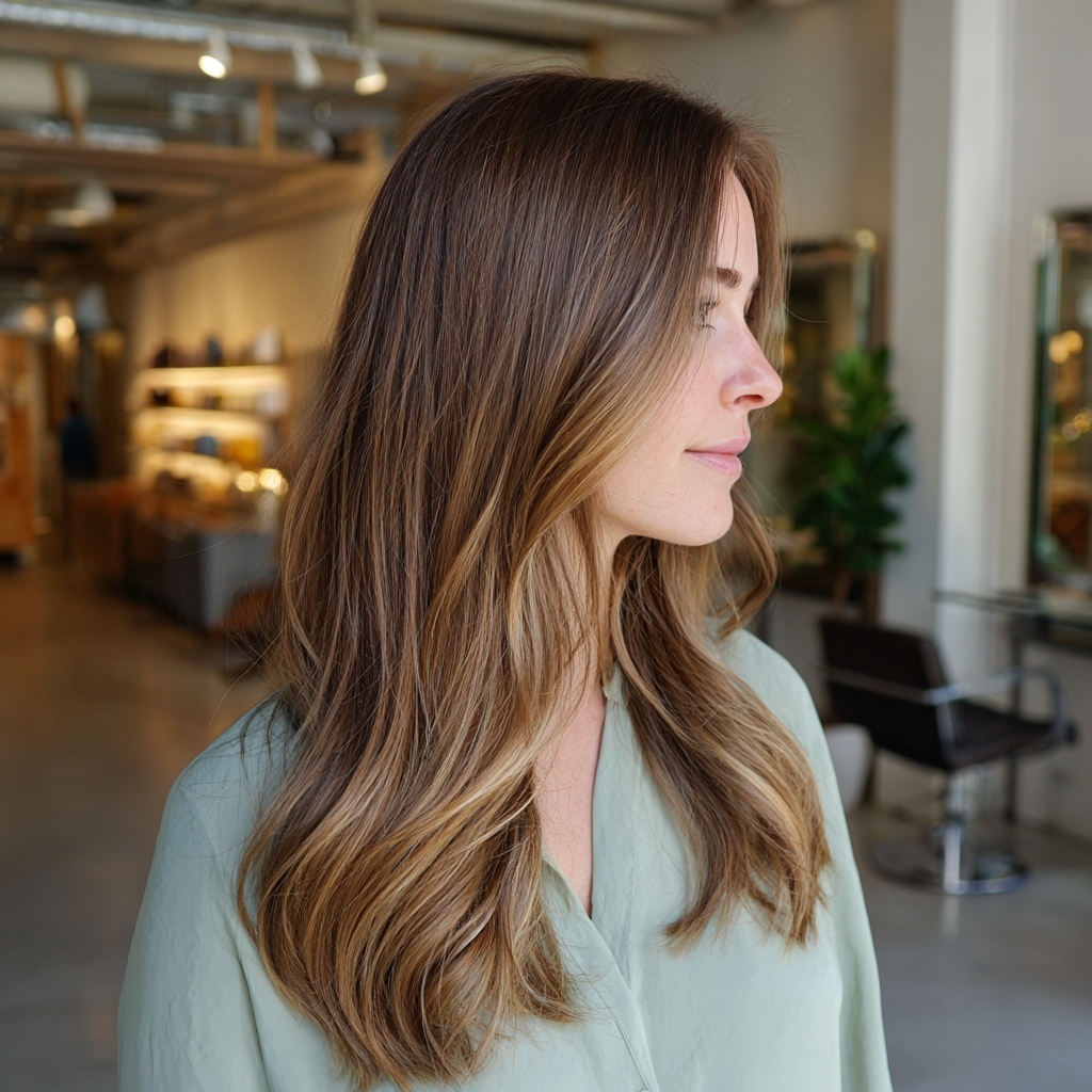 Beige Brunette Balayage for Soft Neutral Light