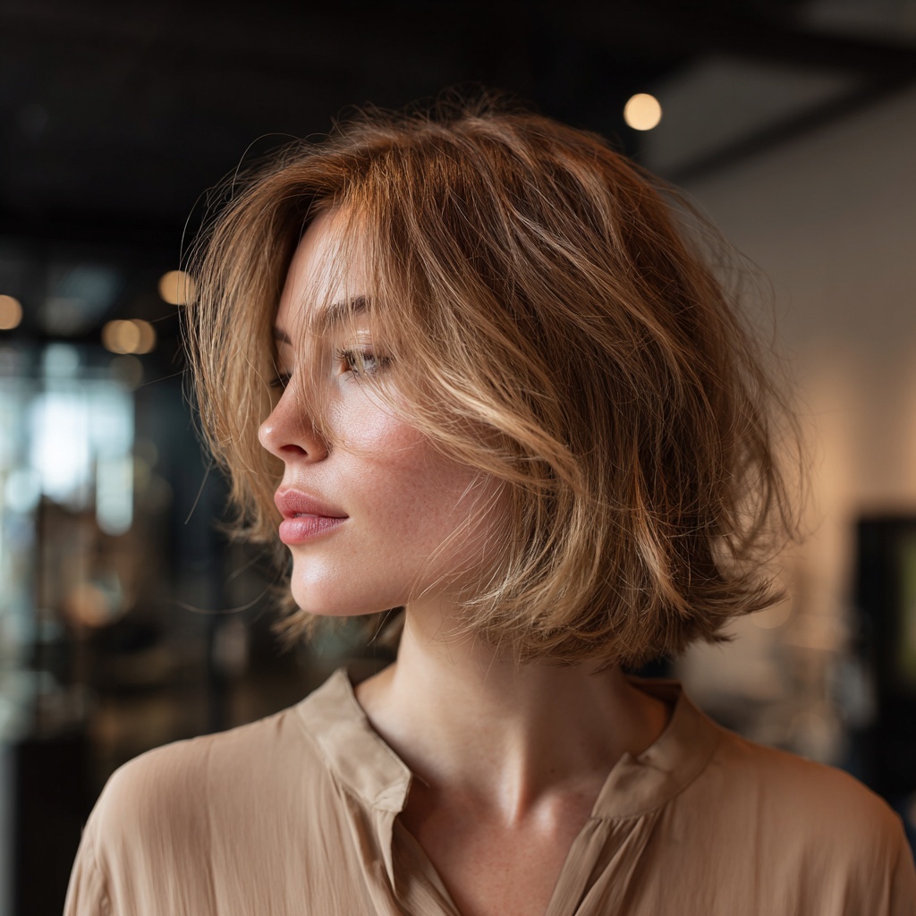 Blended Shadow Root Bob with Airy Length