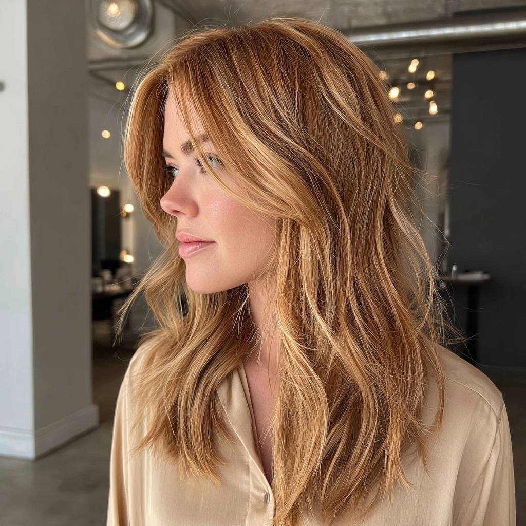 Caramel Blonde Layers That Glow Like Sunset