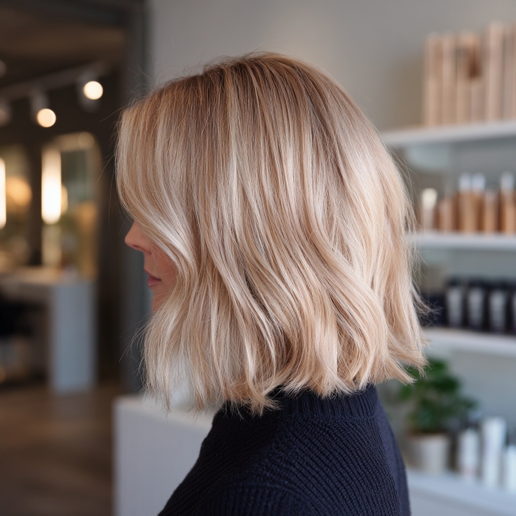 Champagne Gloss Bob for Balanced Light