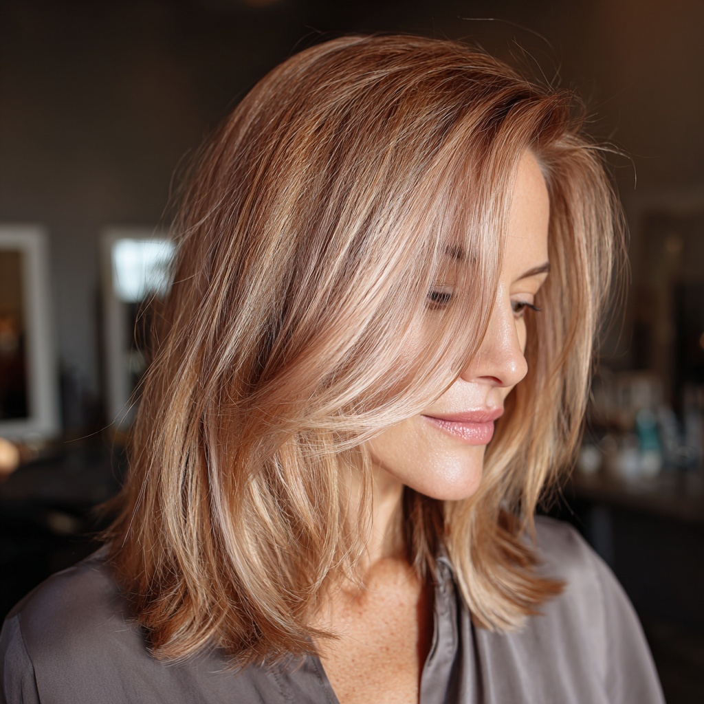 Champagne Rose Lob for Refined Warmth