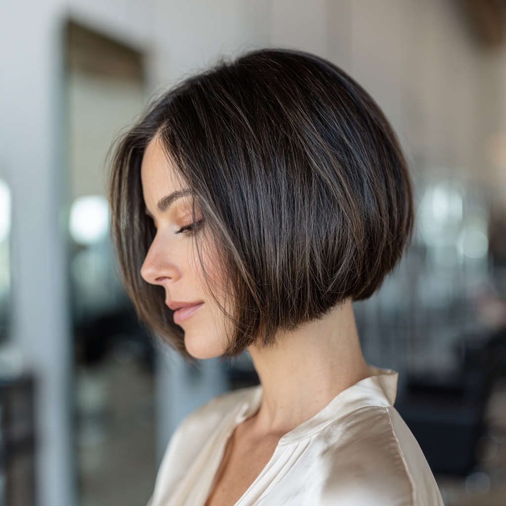 Charcoal Brunette Bob for Clean Contrast