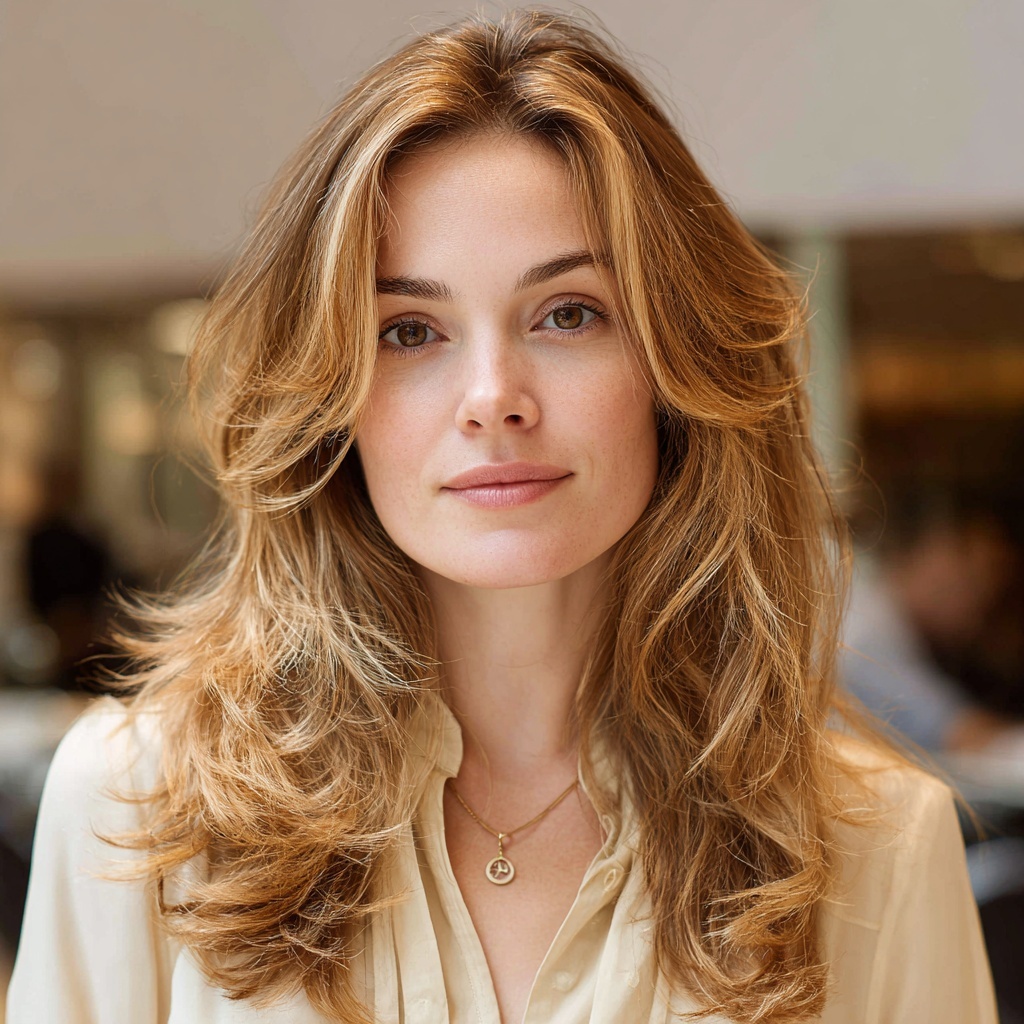 Chestnut Glow Shag with Face-Framing Layers